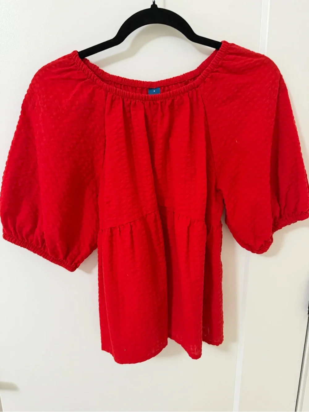 Old Navy Red Off-the-Shoulder Puff-Sleeve Blouse